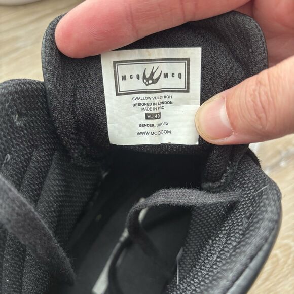 Alexander McQueen Sneakers EU 40 Swallow Vulc High Top Leather MCQ Womens 10 - Picture 5 of 9